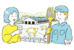 パルシステム様_カタログ 2024年6月3回「酪農家応援」タイトル用イラスト